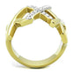 TK1560 - Two-Tone IP Gold (Ion Plating) Stainless Steel Ring with Top Grade Crystal  in Clear-2