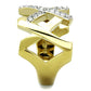 TK1560 - Two-Tone IP Gold (Ion Plating) Stainless Steel Ring with Top Grade Crystal  in Clear-3