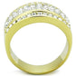 TK1561 - IP Gold(Ion Plating) Stainless Steel Ring with Top Grade Crystal  in Clear-2