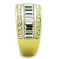 TK1561 - IP Gold(Ion Plating) Stainless Steel Ring with Top Grade Crystal  in Clear-3