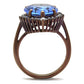 TK1564LC - IP Coffee light Stainless Steel Ring with Top Grade Crystal  in Light Sapphire-2