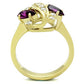 TK1567 - IP Gold(Ion Plating) Stainless Steel Ring with Top Grade Crystal  in Amethyst-2