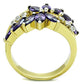 TK1568 - Two-Tone IP Gold (Ion Plating) Stainless Steel Ring with AAA Grade CZ  in Amethyst-2