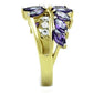 TK1568 - Two-Tone IP Gold (Ion Plating) Stainless Steel Ring with AAA Grade CZ  in Amethyst-3