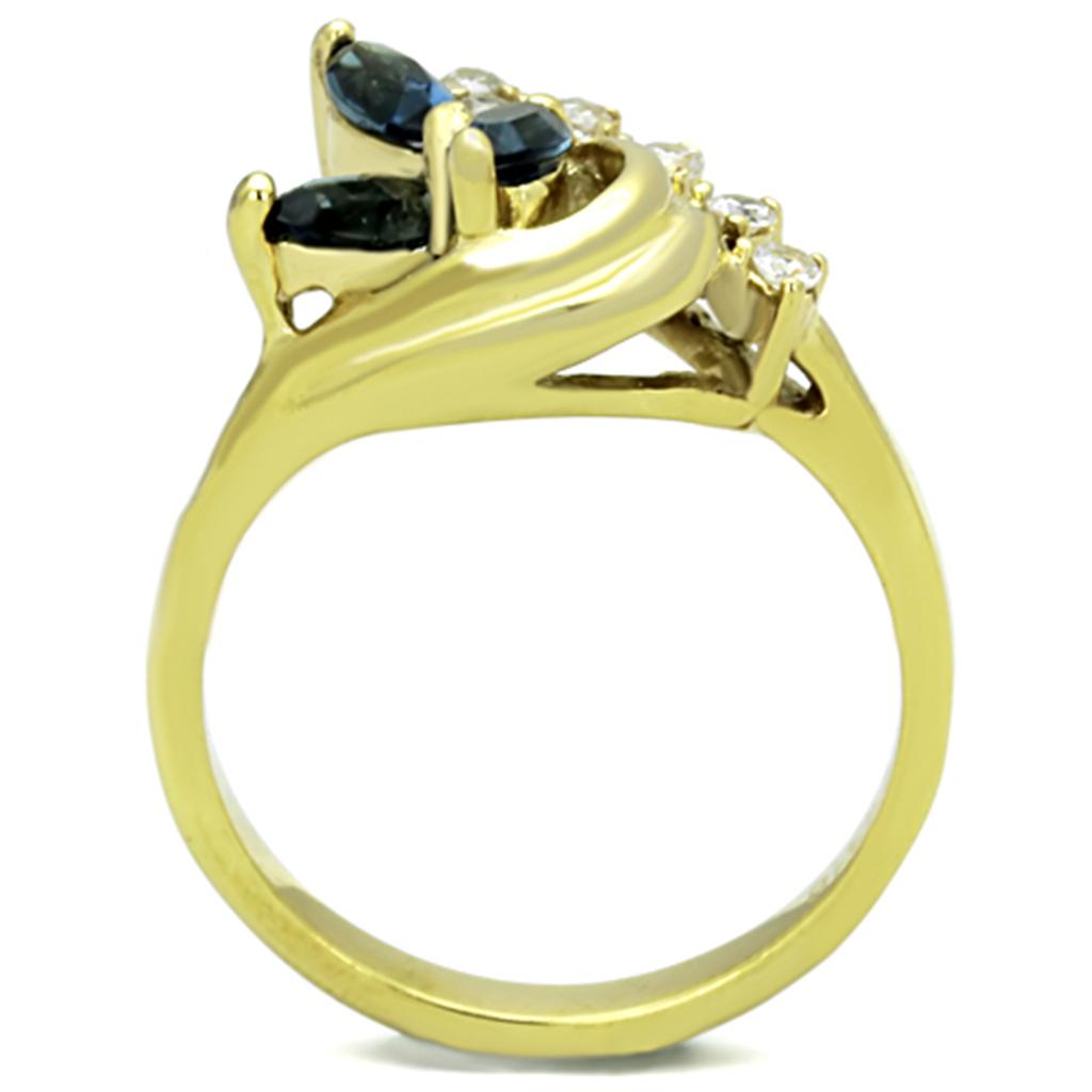 TK1571 - IP Gold(Ion Plating) Stainless Steel Ring with Top Grade Crystal  in Montana-2