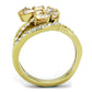 TK1574 - IP Gold(Ion Plating) Stainless Steel Ring with AAA Grade CZ  in Champagne-2