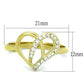 TK1586 - IP Gold(Ion Plating) Stainless Steel Ring with AAA Grade CZ  in Clear-1