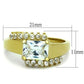 TK1588 - IP Gold(Ion Plating) Stainless Steel Ring with AAA Grade CZ  in Clear-1
