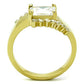 TK1588 - IP Gold(Ion Plating) Stainless Steel Ring with AAA Grade CZ  in Clear-2