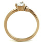 TK1591 - IP Rose Gold(Ion Plating) Stainless Steel Ring with AAA Grade CZ  in Clear-2