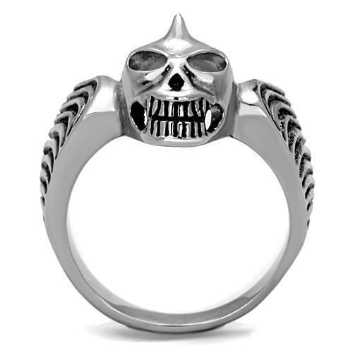 TK1599 - High polished (no plating) Stainless Steel Ring with Epoxy  in Jet-2