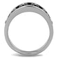 TK1603 - High polished (no plating) Stainless Steel Ring with Epoxy  in Jet-2