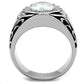 TK1606 - High polished (no plating) Stainless Steel Ring with AAA Grade CZ  in Clear-2