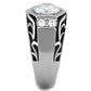 TK1606 - High polished (no plating) Stainless Steel Ring with AAA Grade CZ  in Clear-3