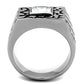 TK1607 - High polished (no plating) Stainless Steel Ring with AAA Grade CZ  in Clear-2