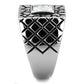 TK1607 - High polished (no plating) Stainless Steel Ring with AAA Grade CZ  in Clear-3