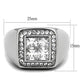 TK1608 - High polished (no plating) Stainless Steel Ring with AAA Grade CZ  in Clear-1