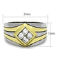 TK1610 - Two-Tone IP Gold (Ion Plating) Stainless Steel Ring with Top Grade Crystal  in Clear-1