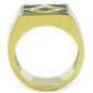 TK1613 - IP Gold(Ion Plating) Stainless Steel Ring with Top Grade Crystal  in Clear-2