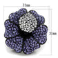 TK1618 - IP Black(Ion Plating) Stainless Steel Ring with Top Grade Crystal  in Tanzanite-1