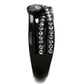 TK1620 - IP Black(Ion Plating) Stainless Steel Ring with Top Grade Crystal  in Hematite-3