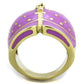TK1621 - IP Gold(Ion Plating) Stainless Steel Ring with Epoxy  in Amethyst-2