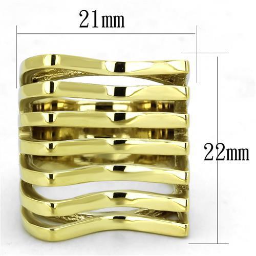 TK1628 - IP Gold(Ion Plating) Stainless Steel Ring with No Stone-1