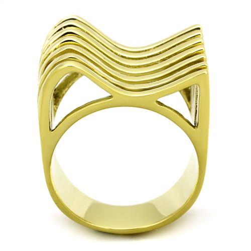 TK1628 - IP Gold(Ion Plating) Stainless Steel Ring with No Stone-2
