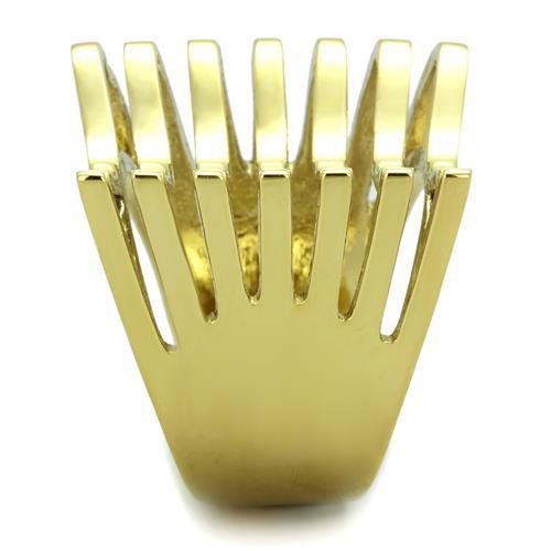 TK1628 - IP Gold(Ion Plating) Stainless Steel Ring with No Stone-3