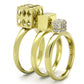 TK1630 - IP Gold(Ion Plating) Stainless Steel Ring with AAA Grade CZ  in Clear-3