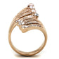 TK1631 - IP Rose Gold(Ion Plating) Stainless Steel Ring with AAA Grade CZ  in Clear-1