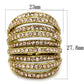 TK1637 - IP Gold(Ion Plating) Stainless Steel Ring with Top Grade Crystal  in Light Peach-1