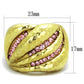 TK1638 - IP Gold(Ion Plating) Stainless Steel Ring with Top Grade Crystal  in Light Rose-1
