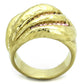 TK1638 - IP Gold(Ion Plating) Stainless Steel Ring with Top Grade Crystal  in Light Rose-2