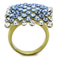 TK1643 - IP Gold(Ion Plating) Stainless Steel Ring with Top Grade Crystal  in Light Sapphire-2