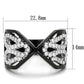 TK1644 - Two-Tone IP Black Stainless Steel Ring with AAA Grade CZ  in Clear-1