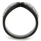 TK1644 - Two-Tone IP Black Stainless Steel Ring with AAA Grade CZ  in Clear-2