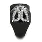 TK1644 - Two-Tone IP Black Stainless Steel Ring with AAA Grade CZ  in Clear-3