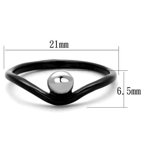 TK1645 - Two-Tone IP Black Stainless Steel Ring with No Stone-1