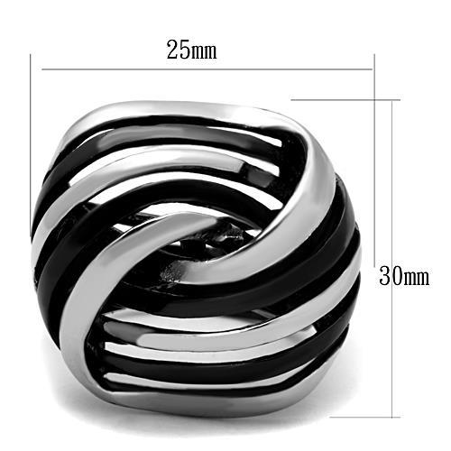 TK1660 - Two-Tone IP Black Stainless Steel Ring with No Stone-1