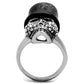 TK1662 - Two-Tone IP Black Stainless Steel Ring with Top Grade Crystal  in Clear-2