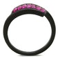 TK1664 - IP Black(Ion Plating) Stainless Steel Ring with Top Grade Crystal  in Fuchsia-2