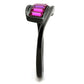 TK1664 - IP Black(Ion Plating) Stainless Steel Ring with Top Grade Crystal  in Fuchsia-3
