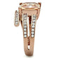 TK1665 - IP Rose Gold(Ion Plating) Stainless Steel Ring with AAA Grade CZ  in Champagne-3