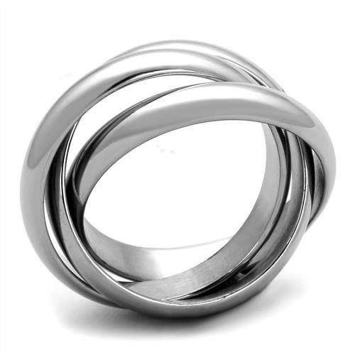 TK1669 - High polished (no plating) Stainless Steel Ring with No Stone-2