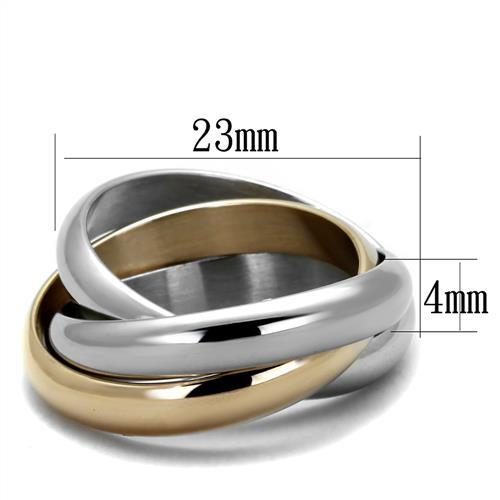 TK1670 - Two-Tone IP Rose Gold Stainless Steel Ring with No Stone-1
