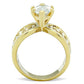 TK1672 - IP Gold(Ion Plating) Stainless Steel Ring with AAA Grade CZ  in Clear-2