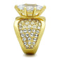 TK1672 - IP Gold(Ion Plating) Stainless Steel Ring with AAA Grade CZ  in Clear-3