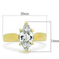 TK1673 - IP Gold(Ion Plating) Stainless Steel Ring with AAA Grade CZ  in Clear-1