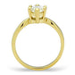 TK1673 - IP Gold(Ion Plating) Stainless Steel Ring with AAA Grade CZ  in Clear-2